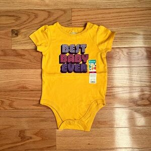 NWT Garanimals “Best Baby Ever” Yellow Pink & Purple Bodysuit
